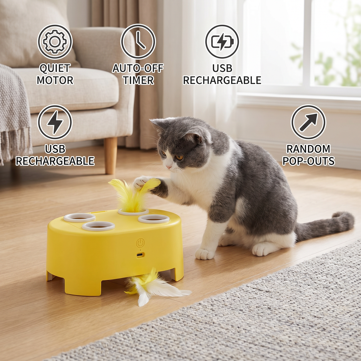 Automatic Feather Chaser for Cats