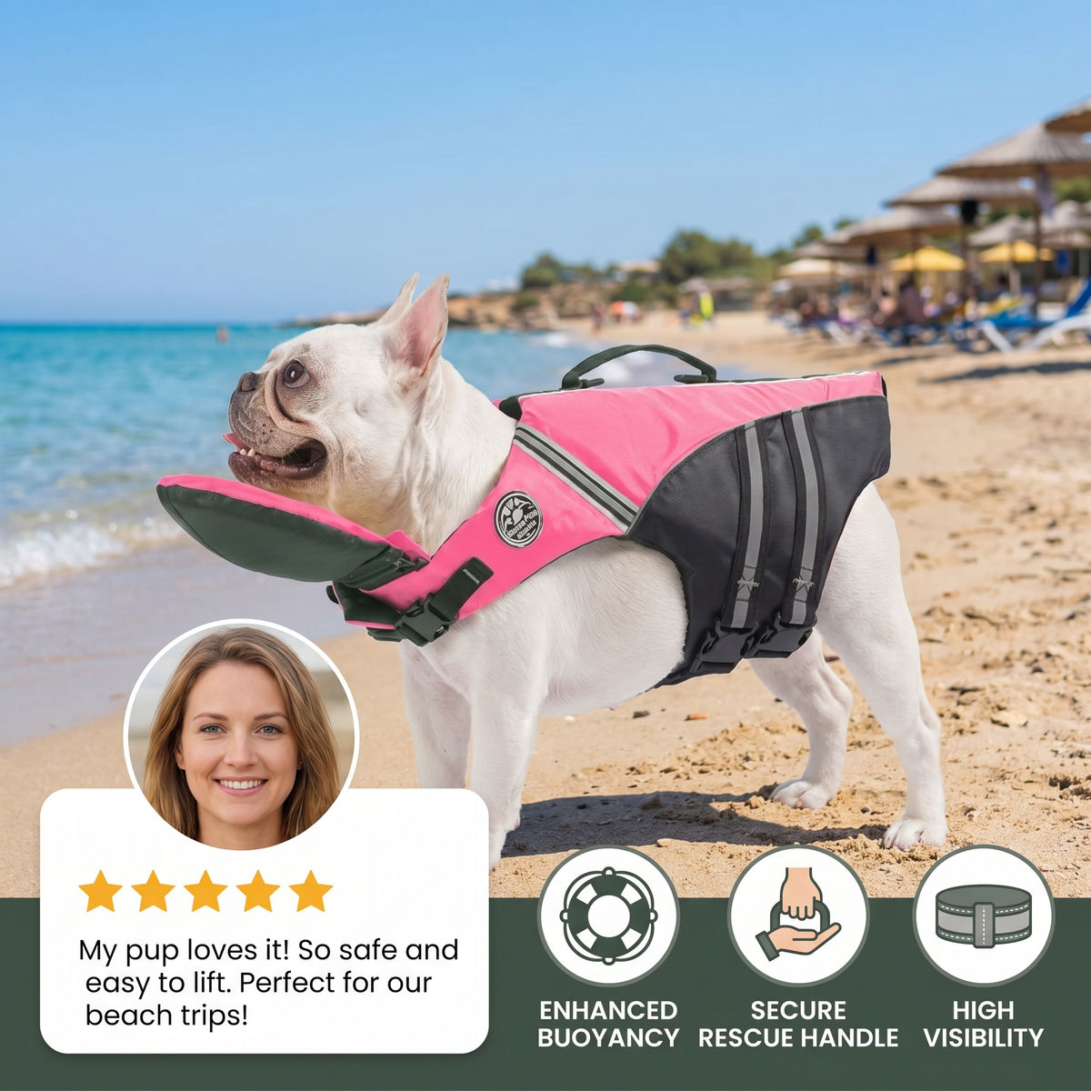 Dog Swim Vest with Lift Handle