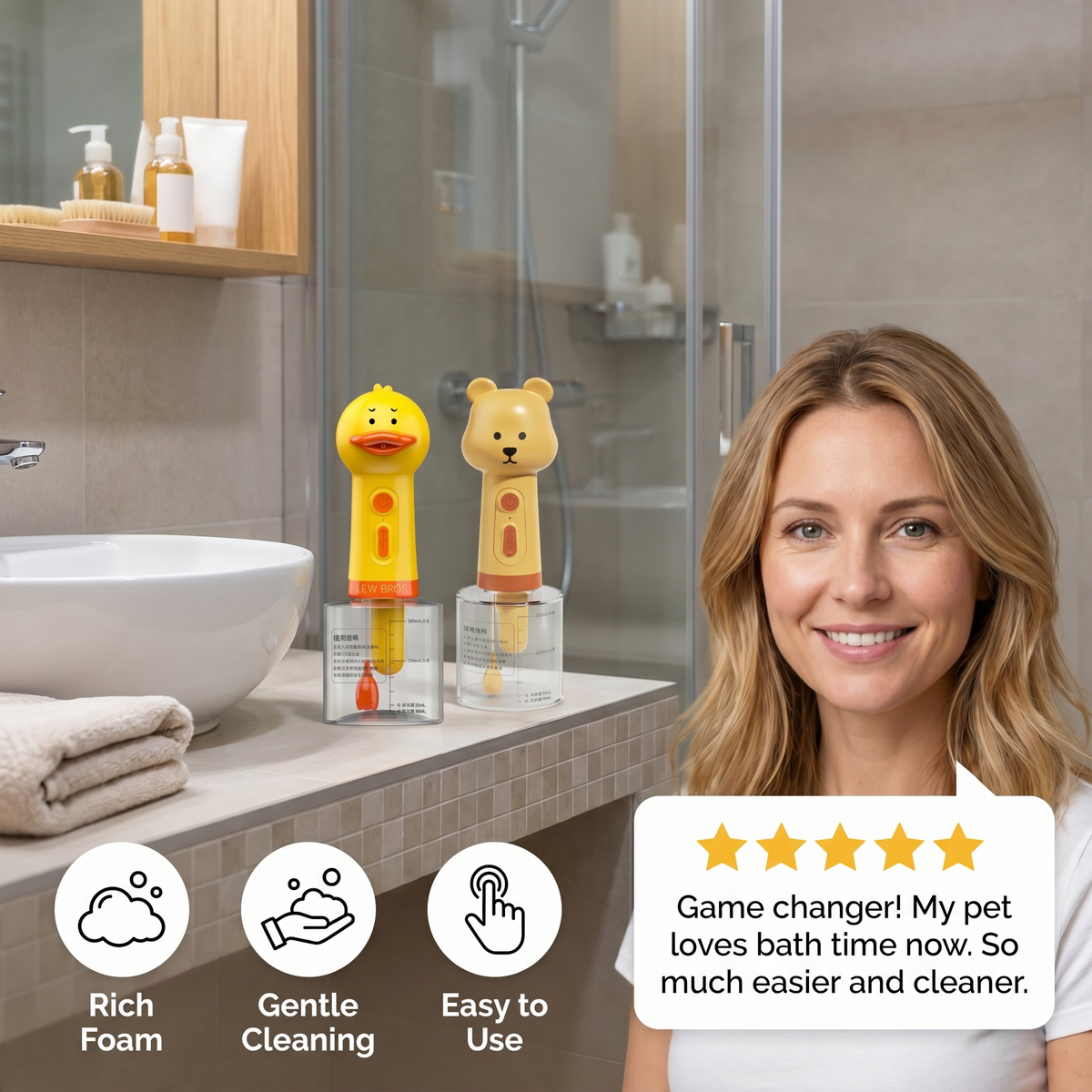 Duck-Shaped Automatic Pet Foam Sprayer
