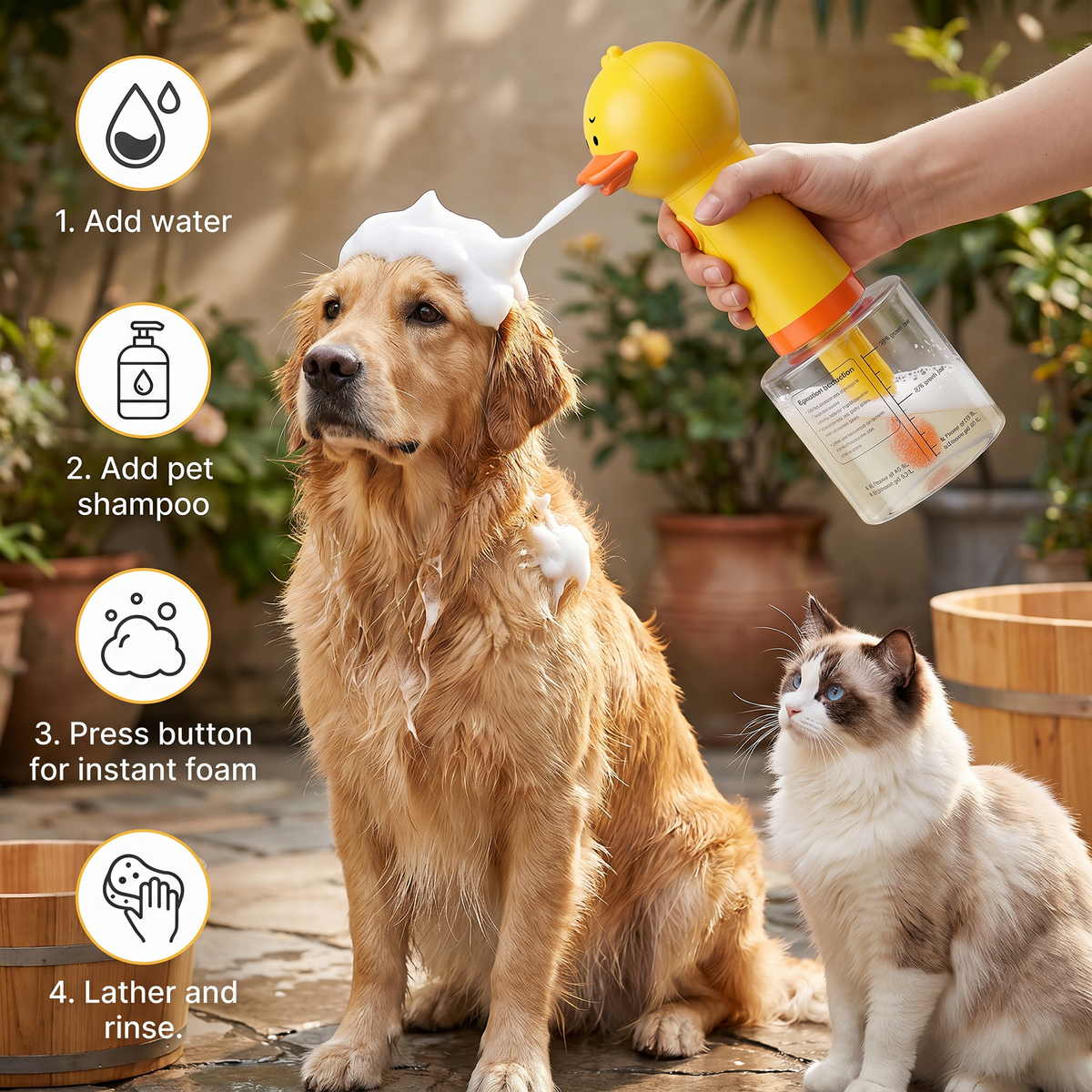 Duck-Shaped Automatic Pet Foam Sprayer