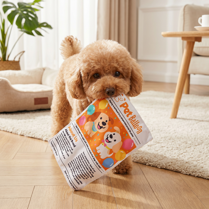Crinkly Newspaper Dog Play Toy