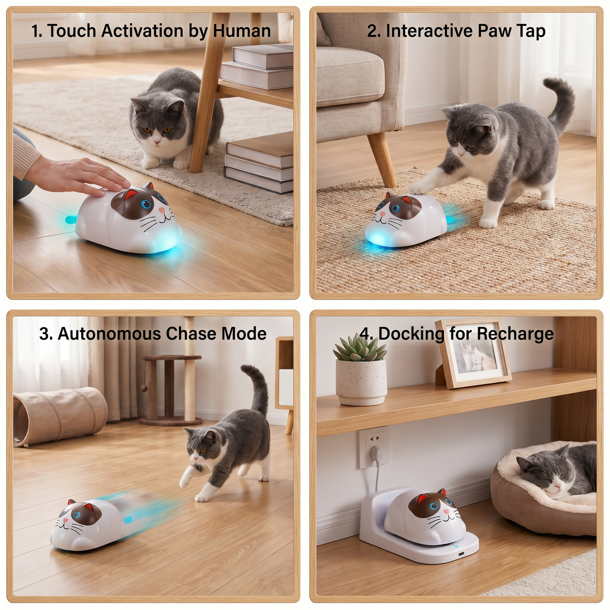 Touch-Responsive Robot Cat Activity Toy
