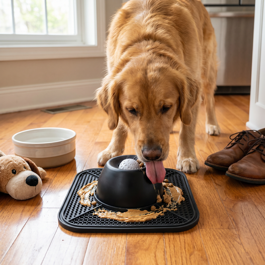 Dog Slow-Feeding Bowl & Licking Mat Duo