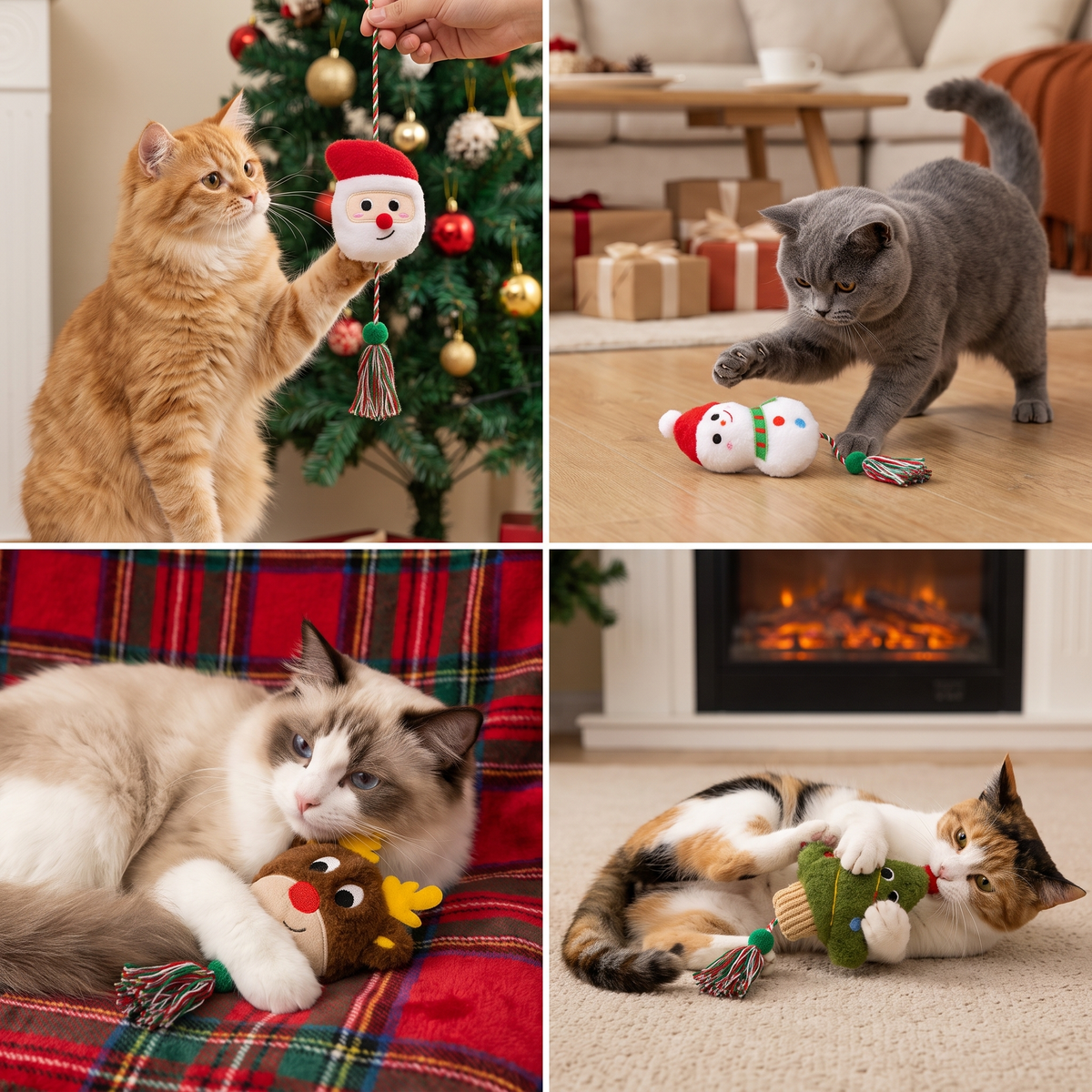 Festive Catnip Rope Teaser