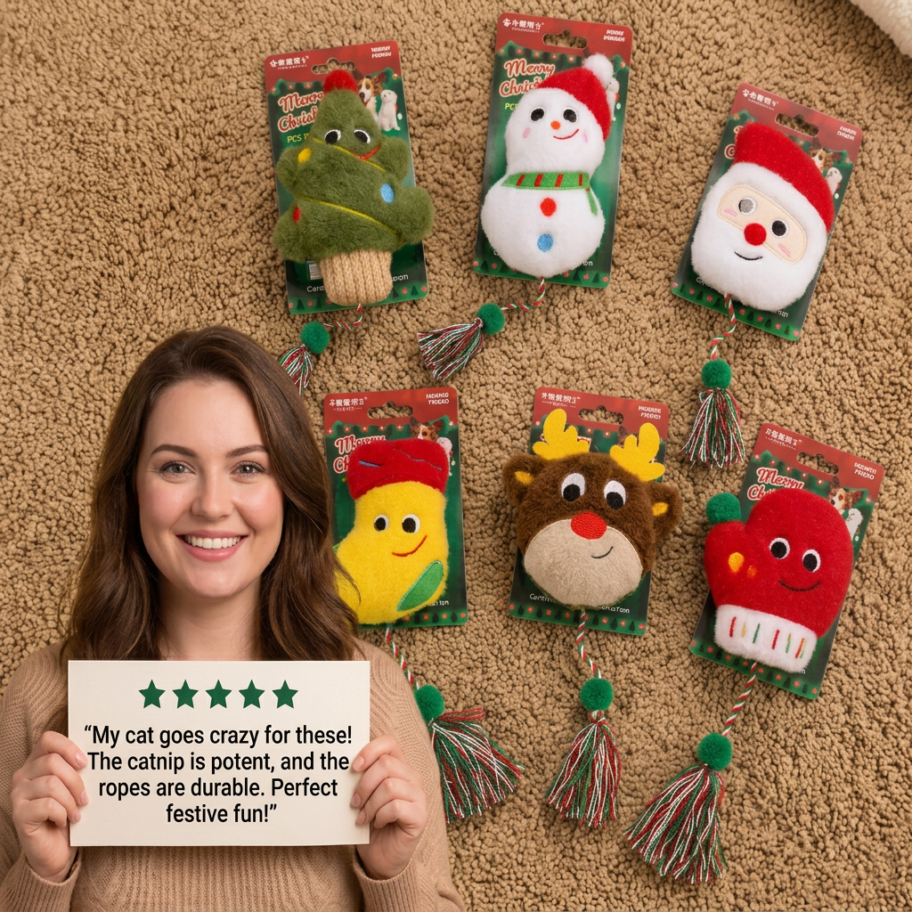 Festive Catnip Rope Teaser