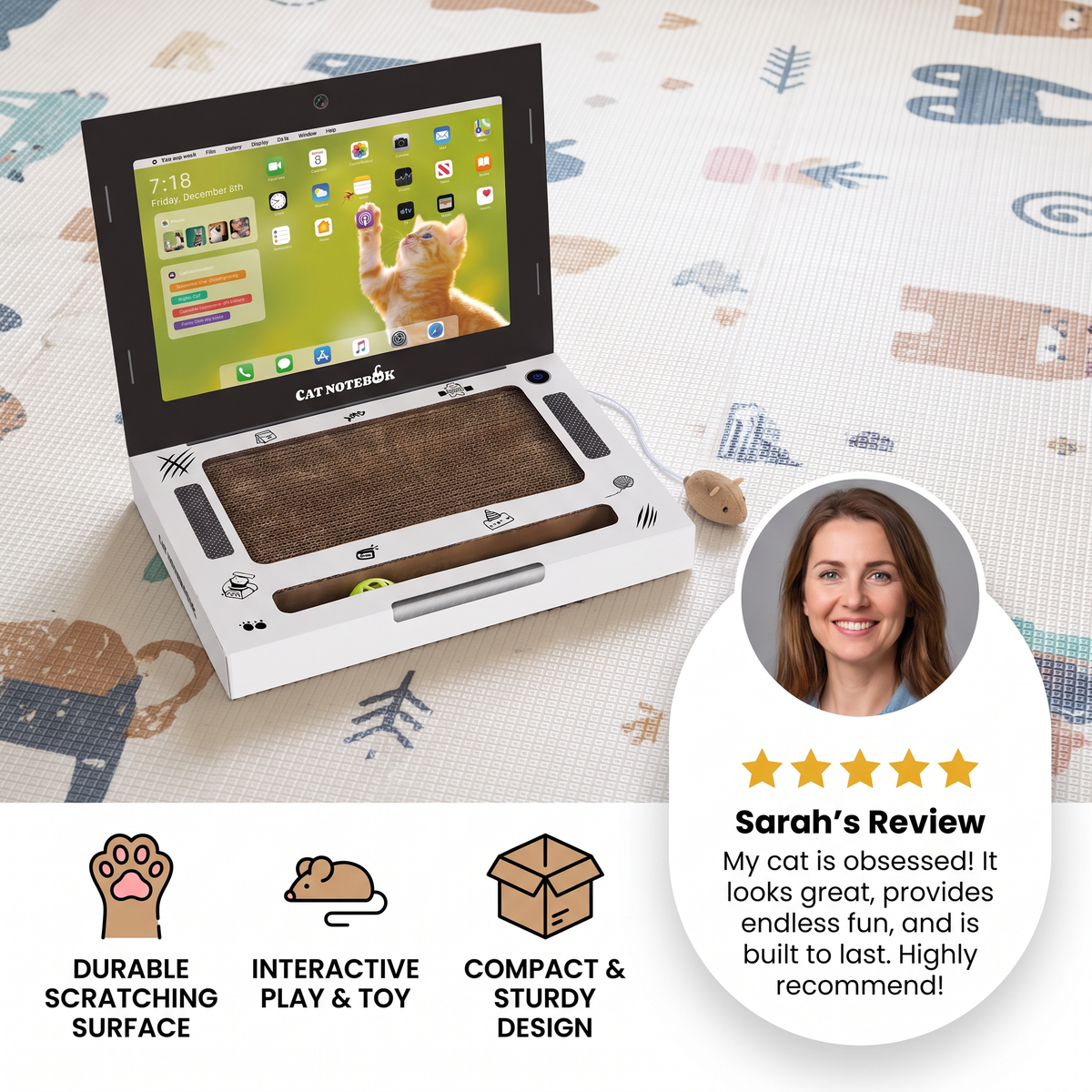 Laptop-Shaped Cardboard Cat Scratcher