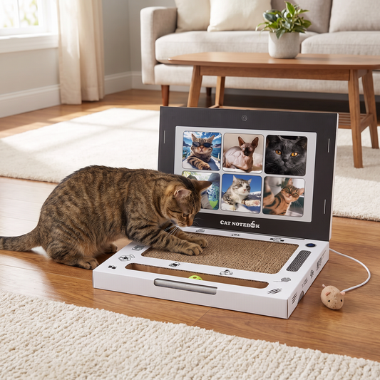 Laptop-Shaped Cardboard Cat Scratcher