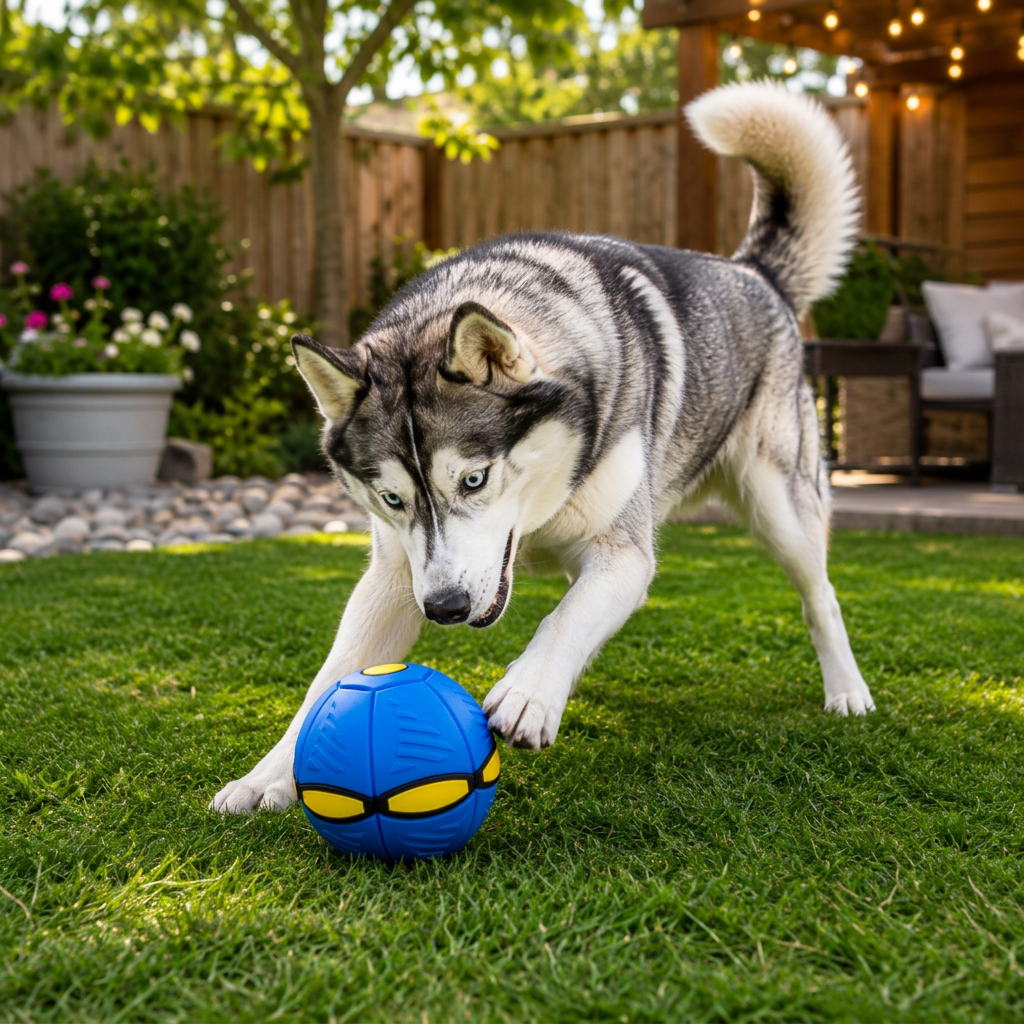 Flying Dog Fetch Play Ball
