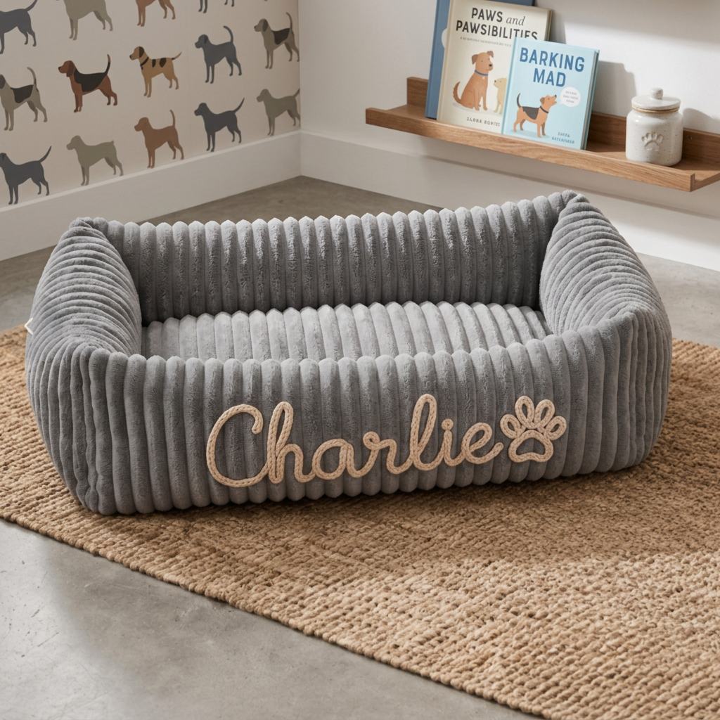 Personalised Cloud-Style Dog Bolster Bed