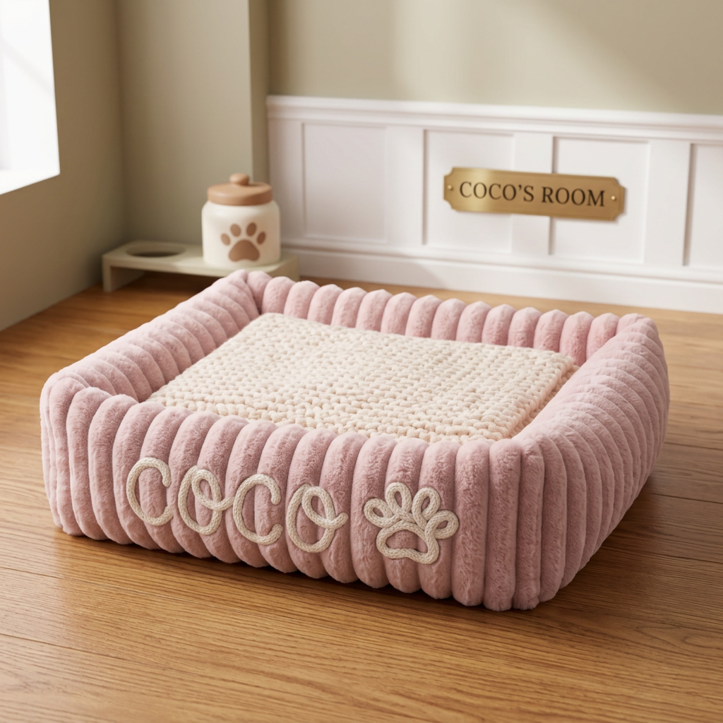 Personalised Cloud-Style Dog Bolster Bed
