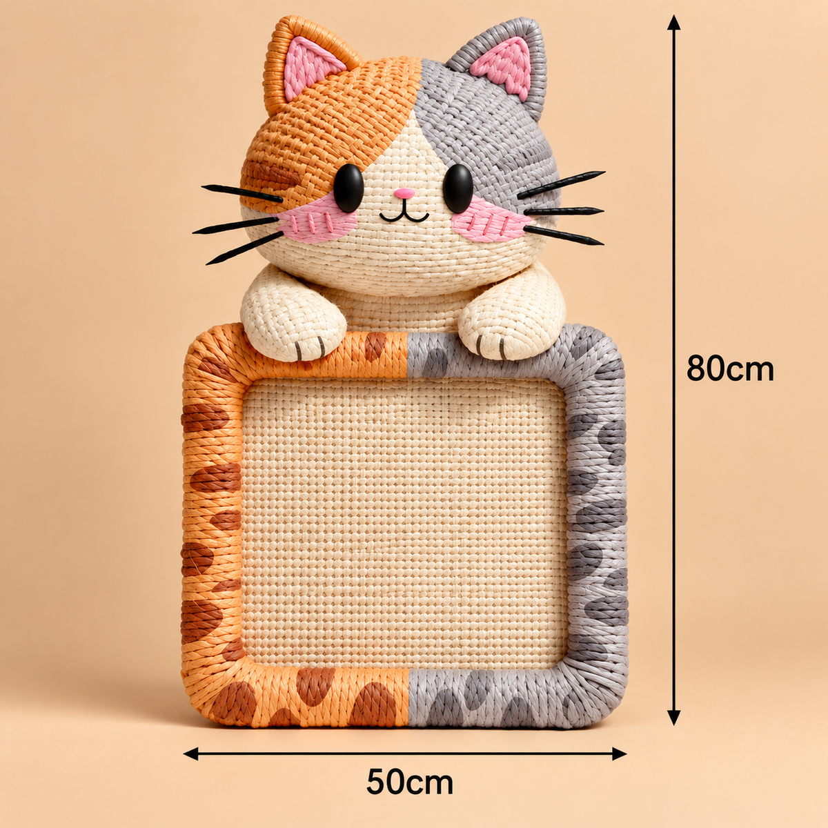 Woven Cat Scratch Mat with Adhesive Back & Play Toy