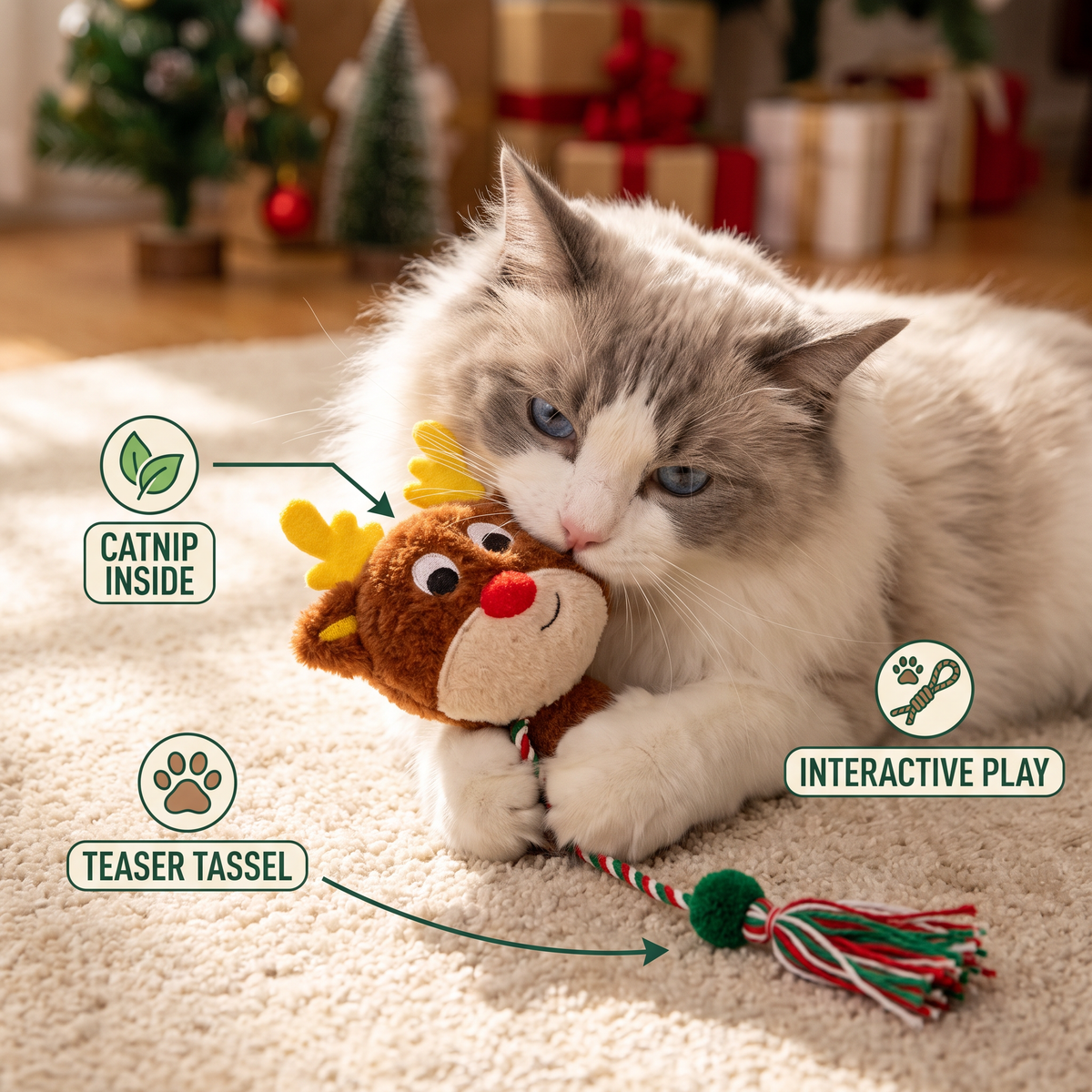 Festive Catnip Rope Teaser