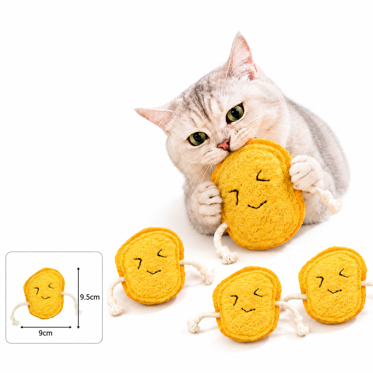 Natural Loofah & Catnip Cat Chew Set
