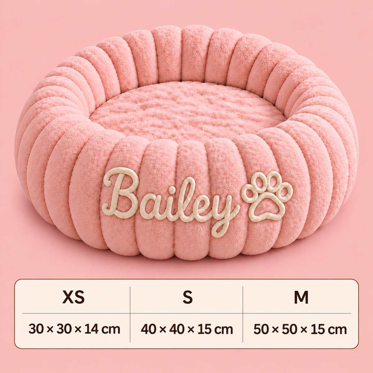 Personalised Round Plush Cat Bed