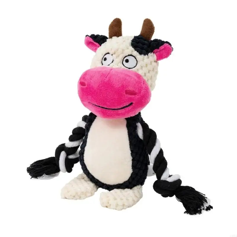 Plush & Cotton Rope Squeaky Dog Toy