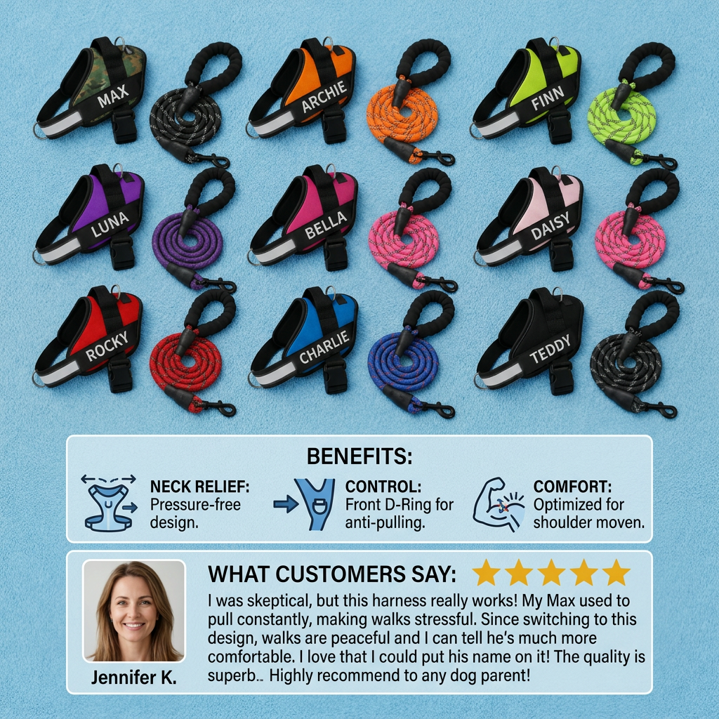 Personalised Front-Clip Dog Harness