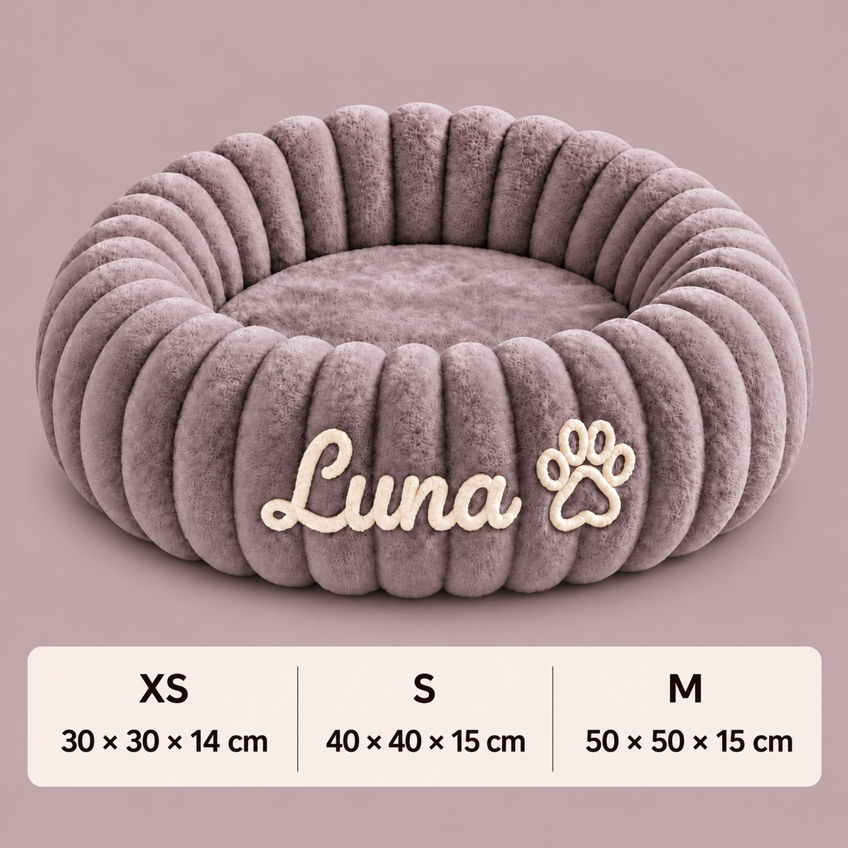 Personalised Round Plush Cat Bed