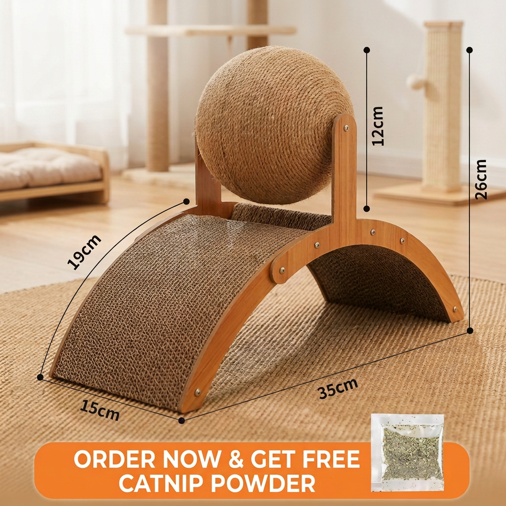 Ferris Wheel Cat Scratcher with Rotating Jute Ball
