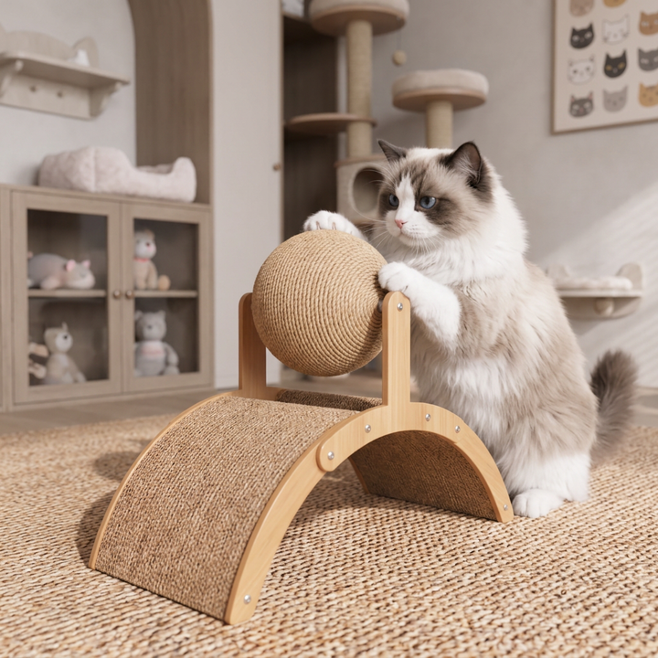 Ferris Wheel Cat Scratcher with Rotating Jute Ball