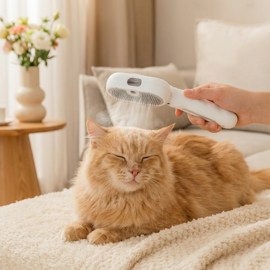 Pet Grooming Brush with Mist Feature
