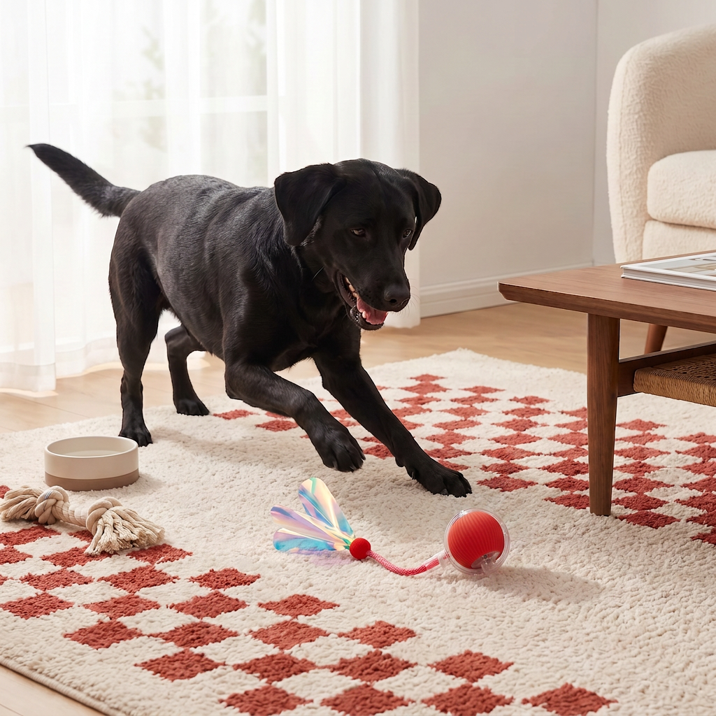 Rolling Dog Activity Ball with Mesh Tail