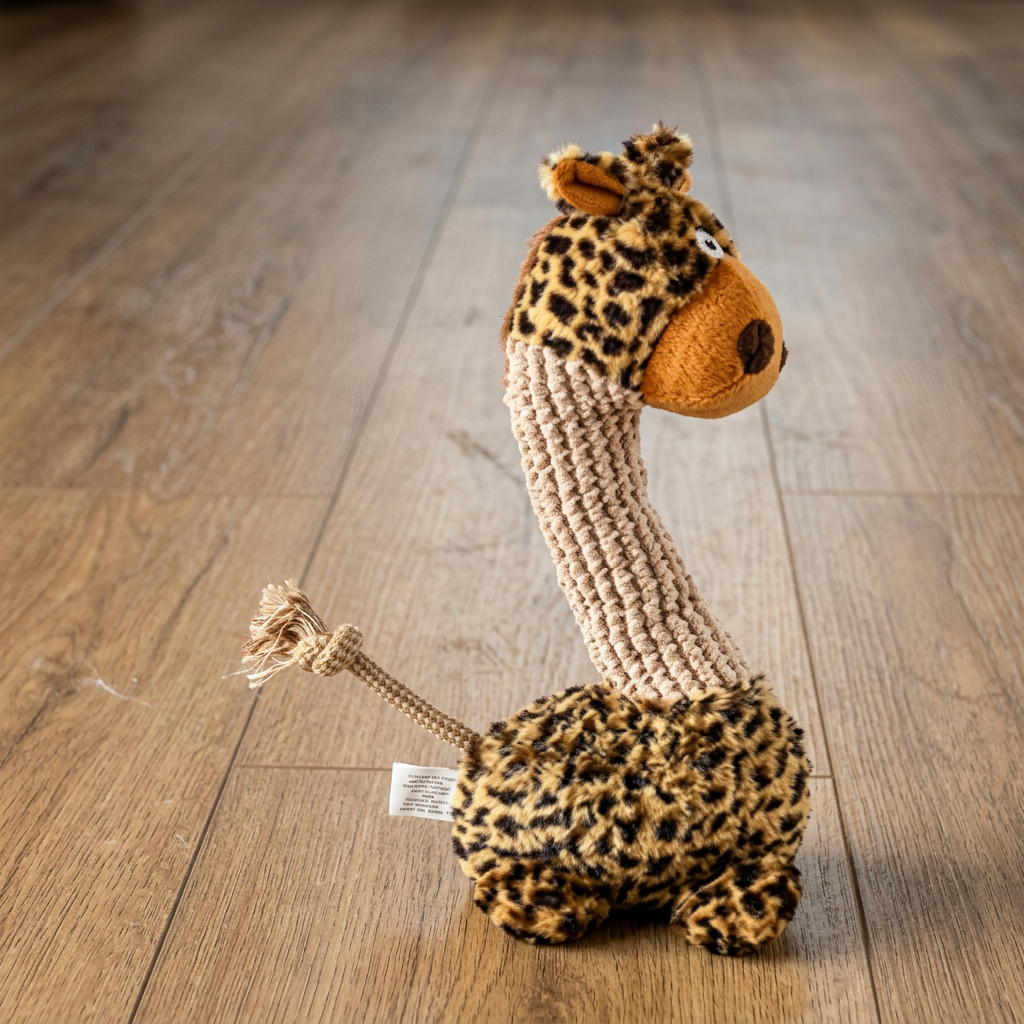 Cotton Rope & Plush Dog Toy with Squeaky Detail