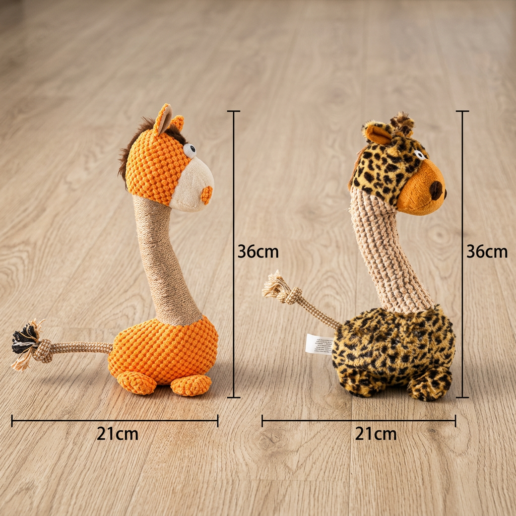 Cotton Rope & Plush Dog Toy with Squeaky Detail
