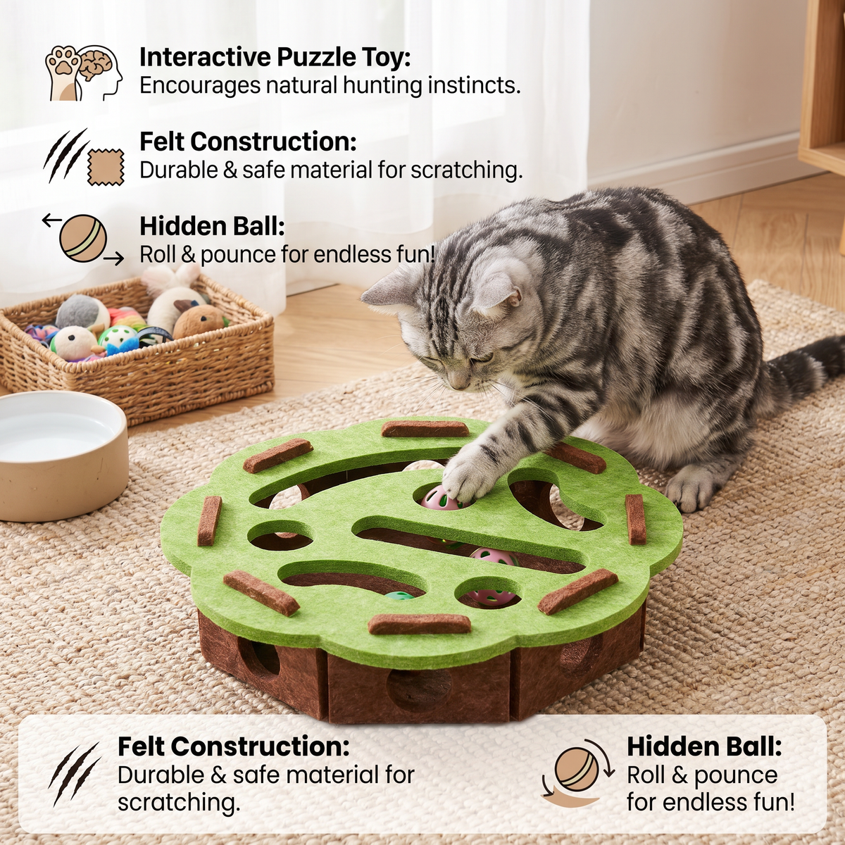 Felt Cat Puzzle Activity Box