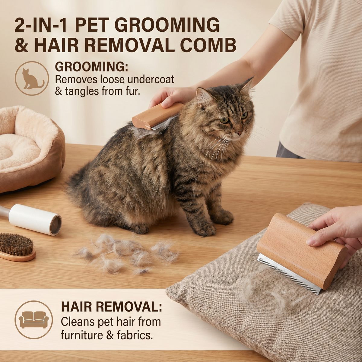 Reusable Pet Fur & Fabric Cleaning Comb
