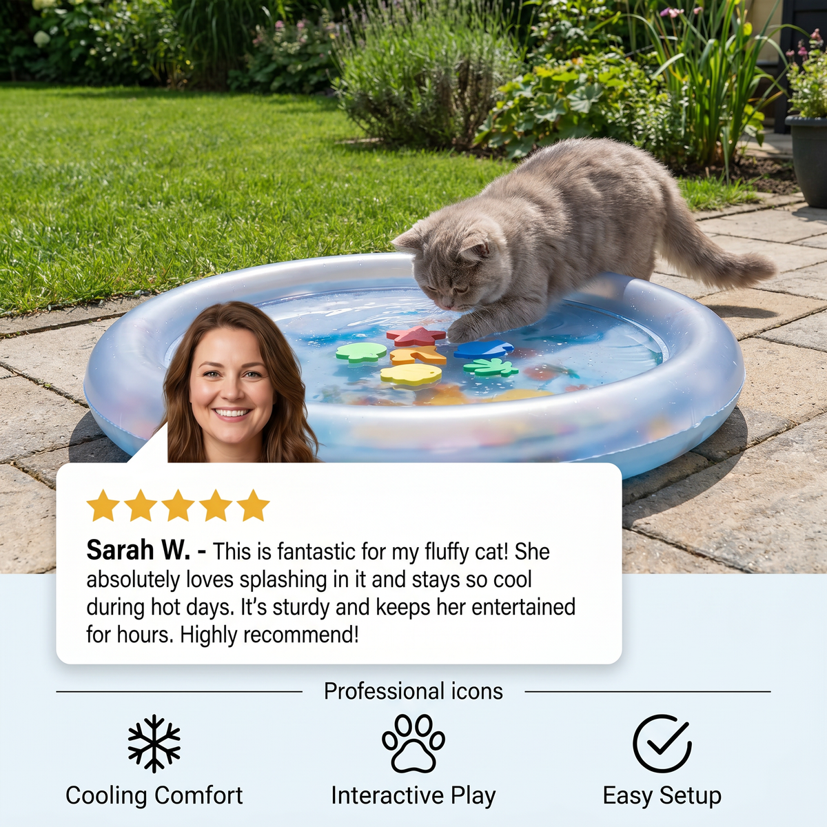 Interactive Water-Filled Cat Cooling Bed 2.0