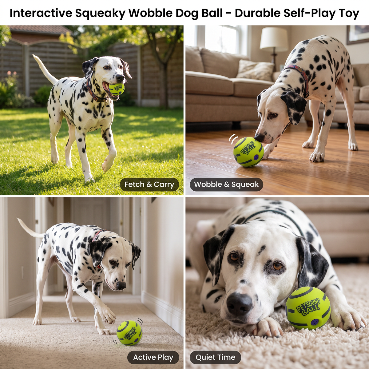 Squeaky Wobbling Dog Play Ball