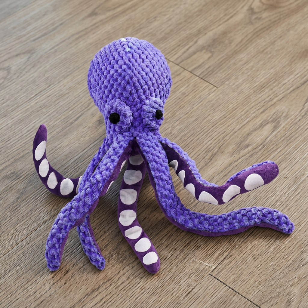 Large Plush Octopus Dog Toy with Squeaker