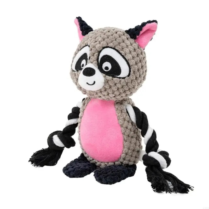 Plush & Cotton Rope Squeaky Dog Toy