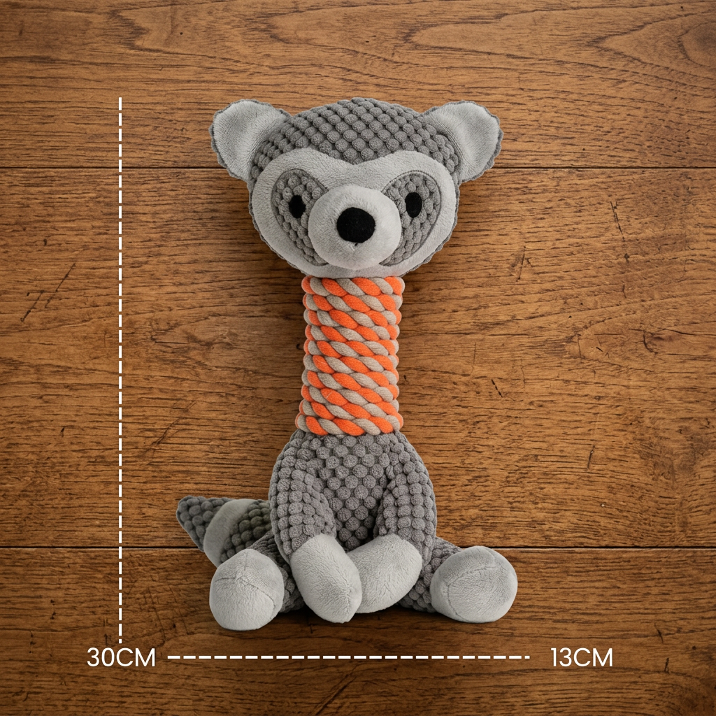 Animal Plush Dog Toy with Rope & Squeaker