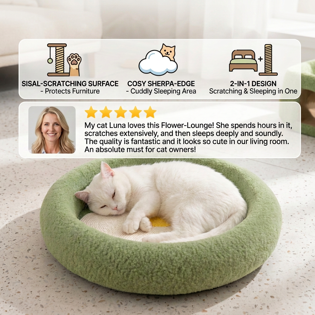 Flower-Shaped Cat Scratch & Lounge Bed