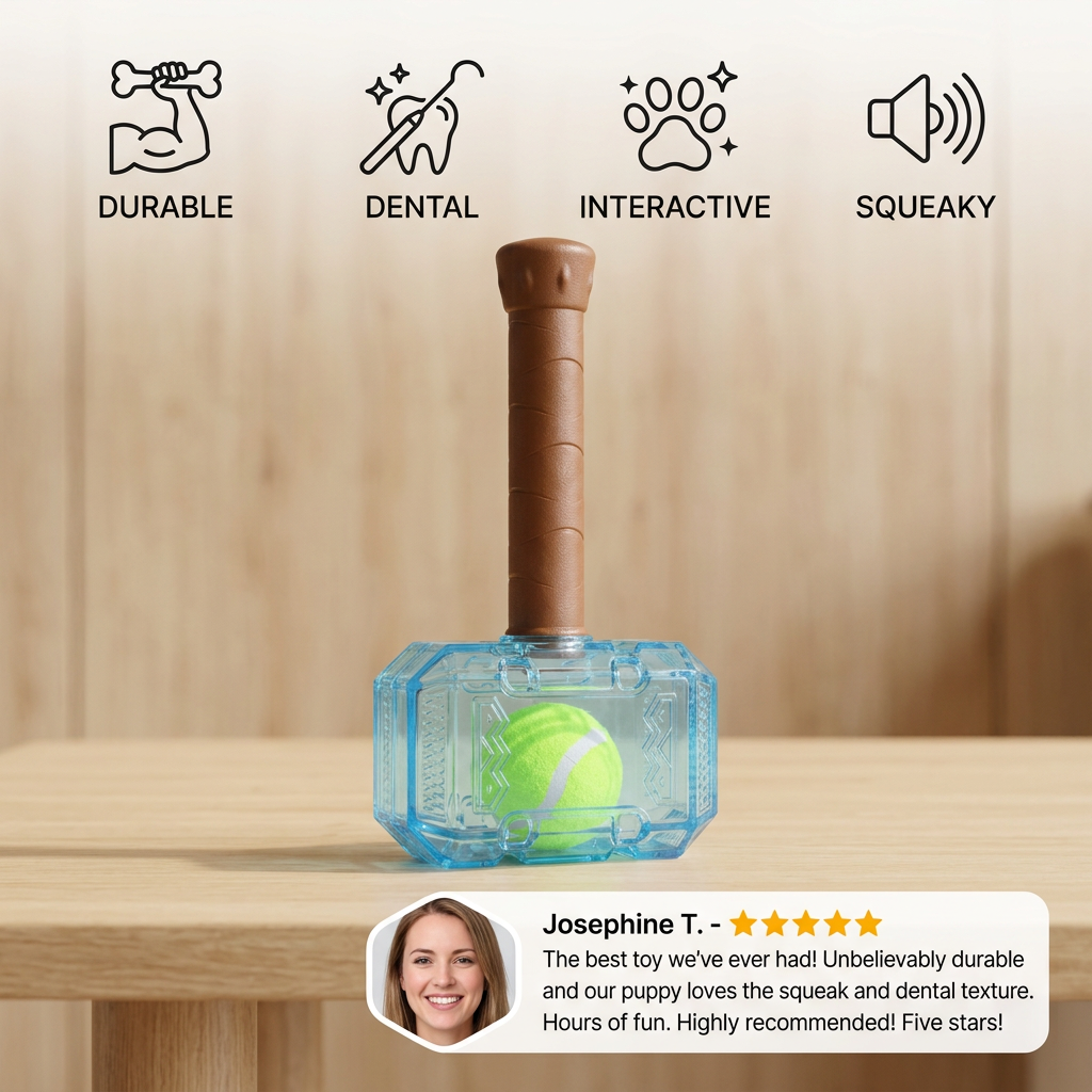 Hammer-Shaped Squeaky Dog Chew Toy