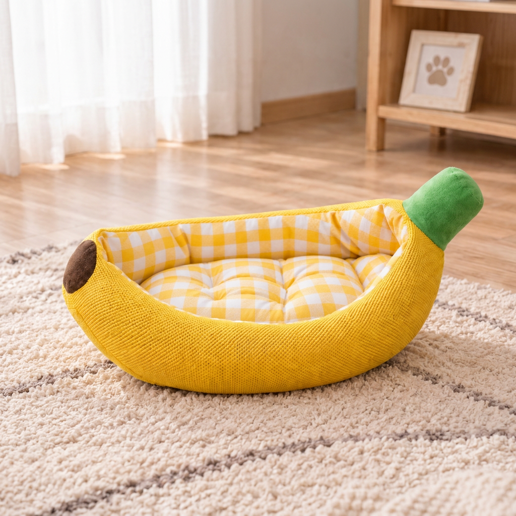 Banana-Shaped Snuggle Bed for Dogs
