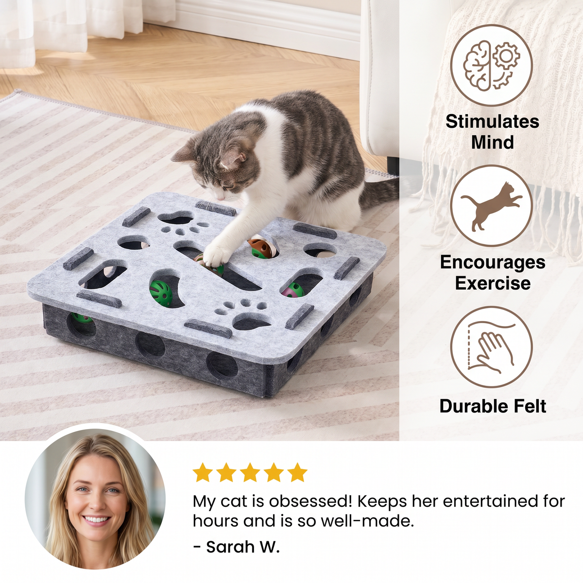 Felt Cat Puzzle Activity Box
