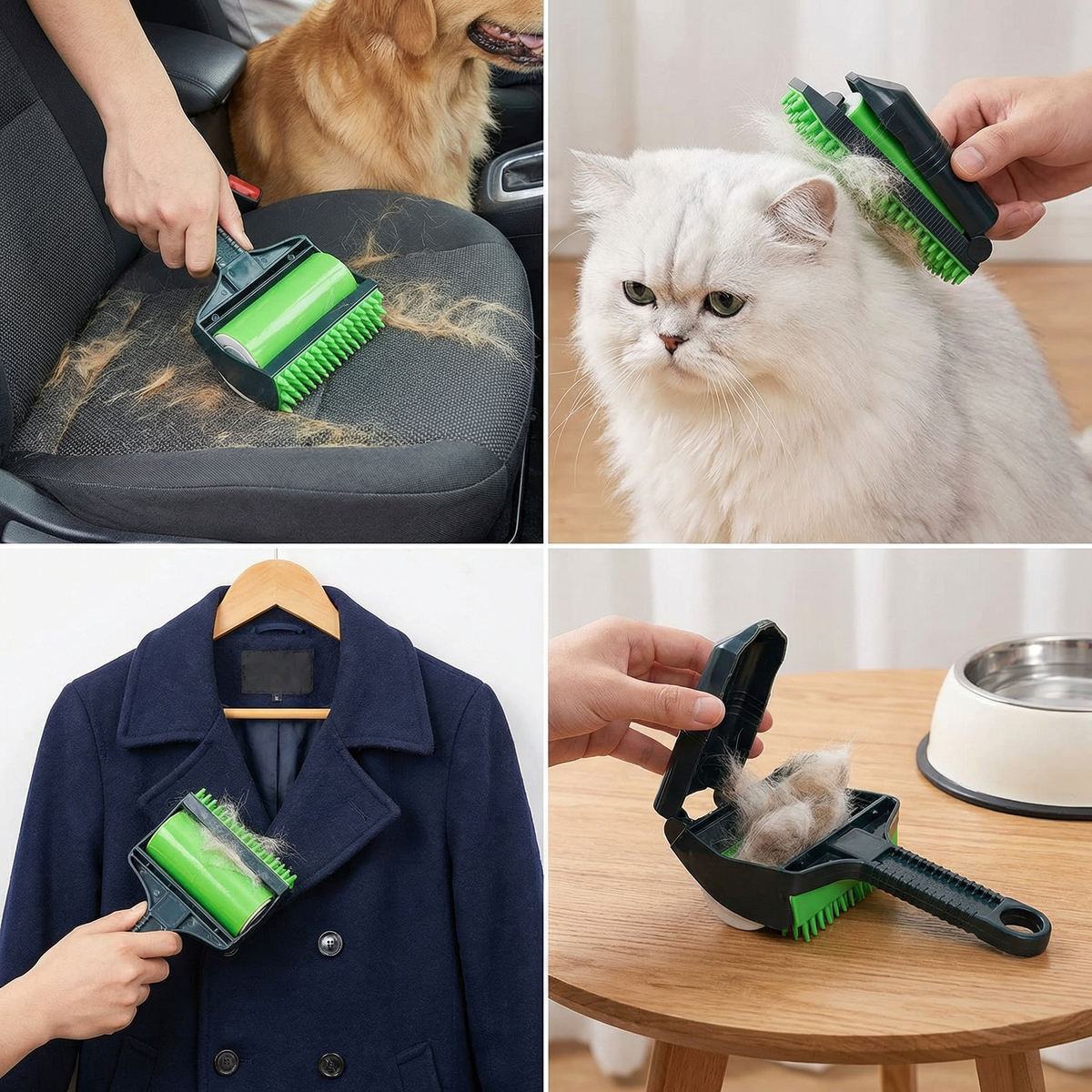 Reusable 3-in-1 Pet Fur Cleaning Brush