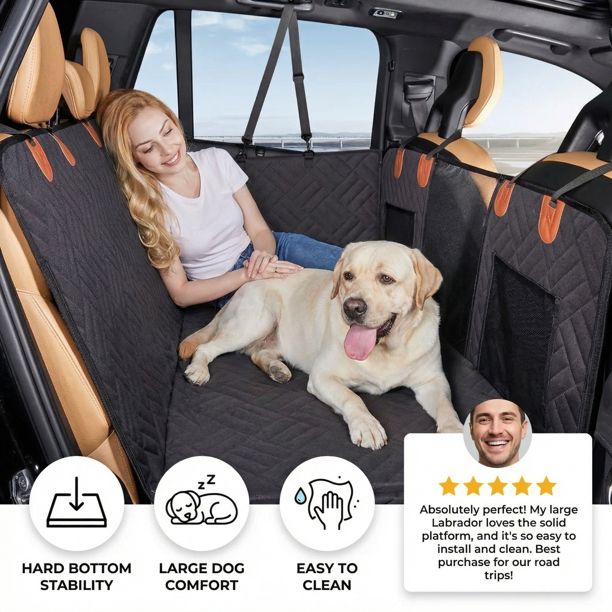Hard-Base Dog Car Seat Extension