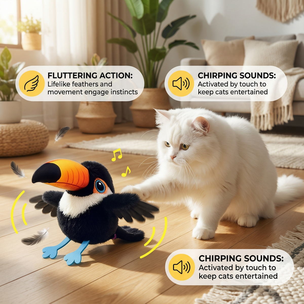 Chirping & Fluttering Bird Cat Toy