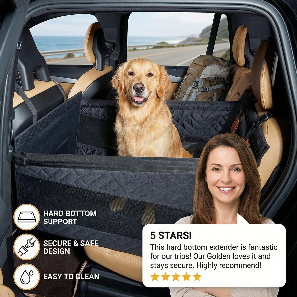 Single-Seat Hard-Base Dog Car Extension