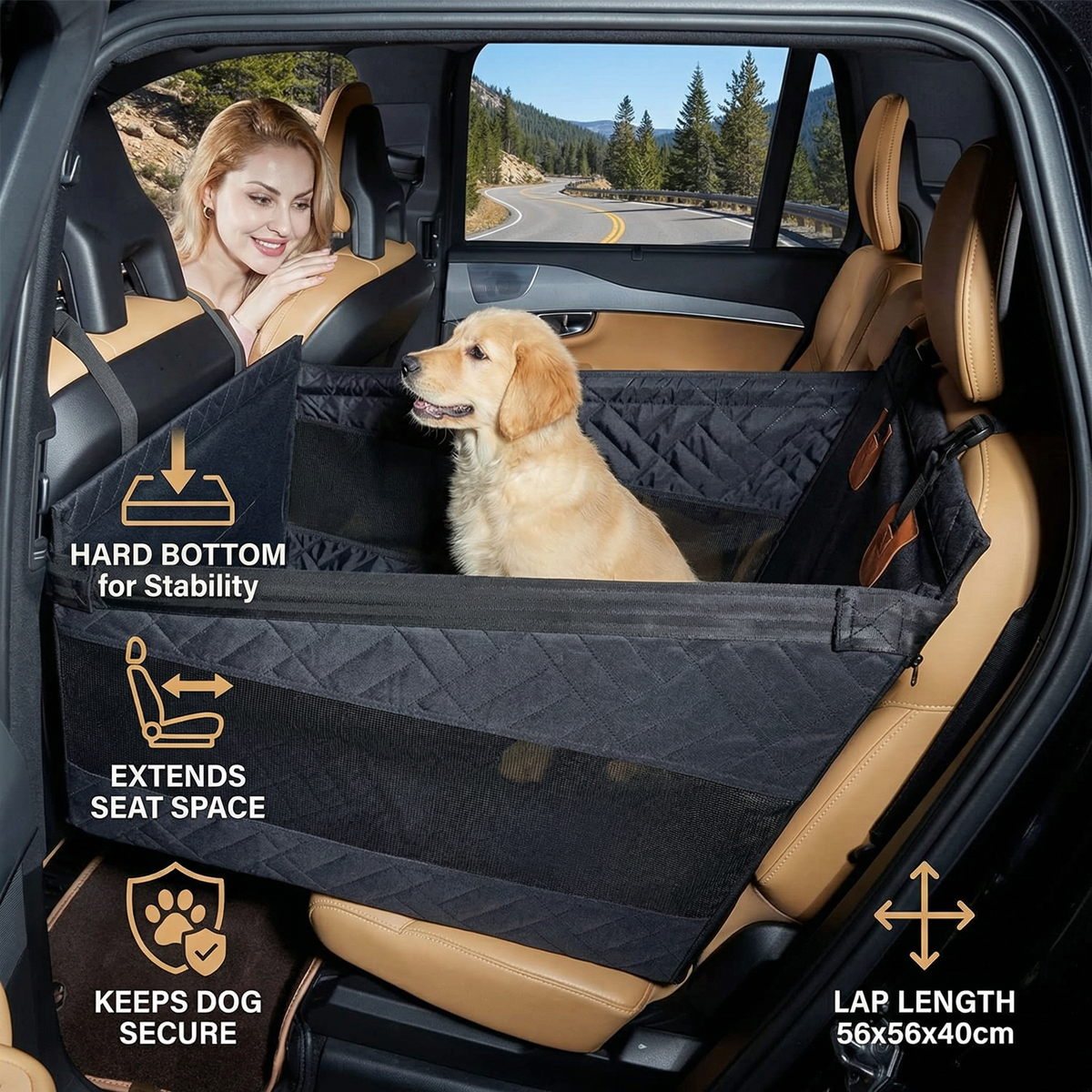 Single-Seat Hard-Base Dog Car Extension