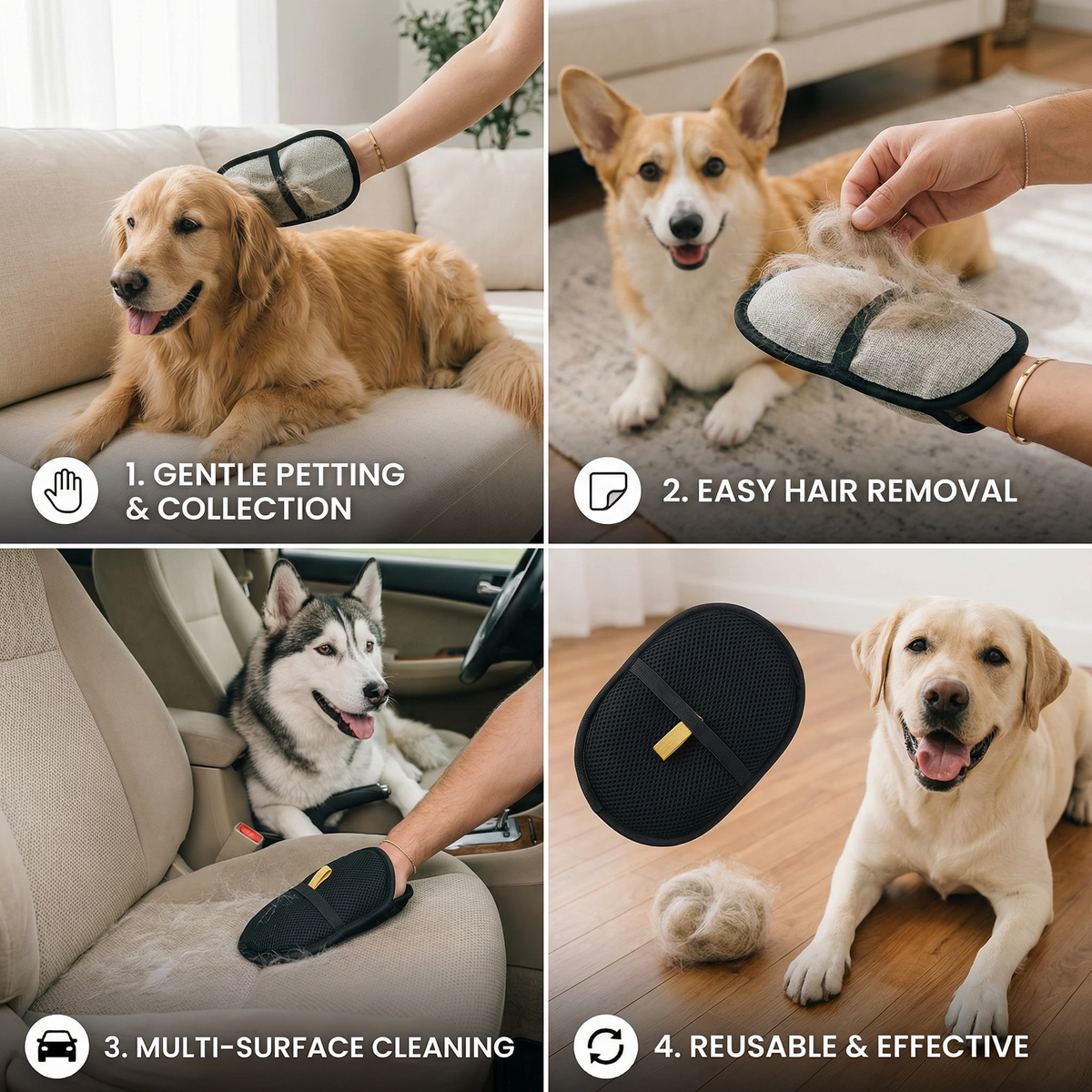 Reusable Pet Hair Cleaning Glove