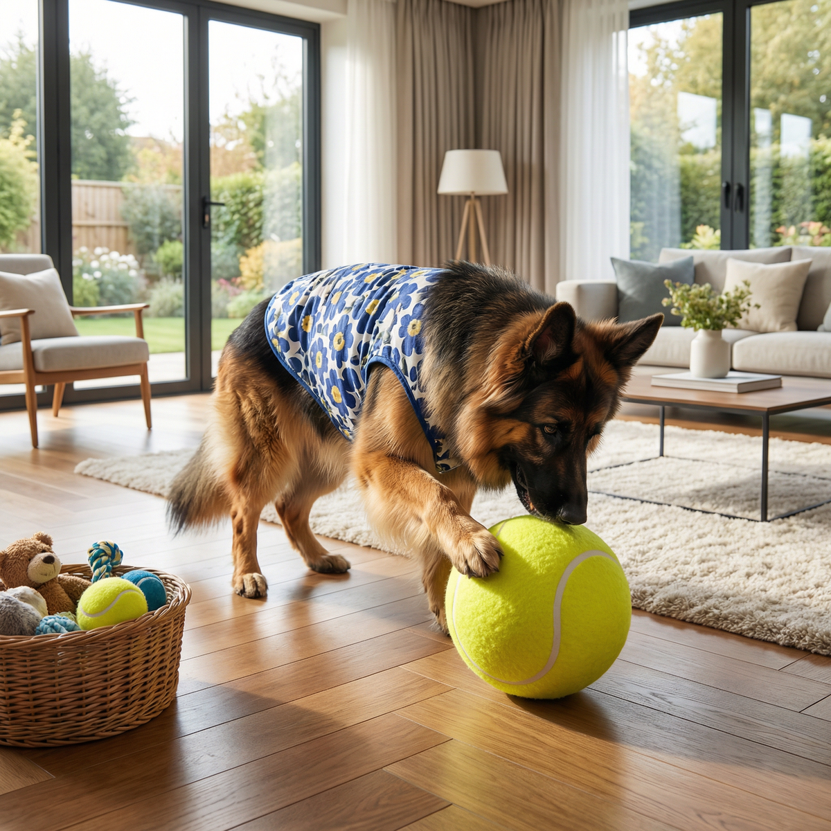 Oversized Tennis-Style Dog Play Ball