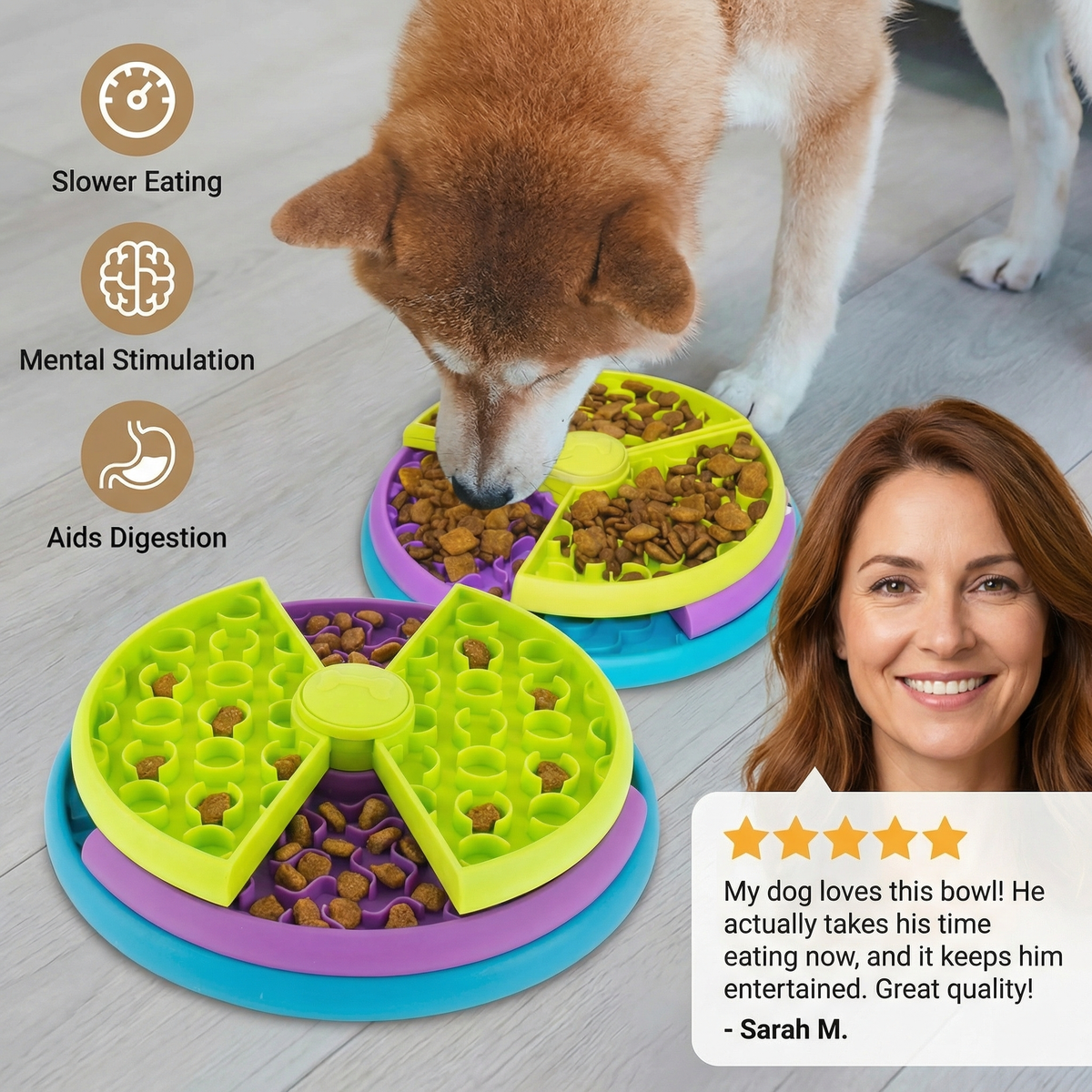Multi-Level Pet Enrichment Feeding Bowl