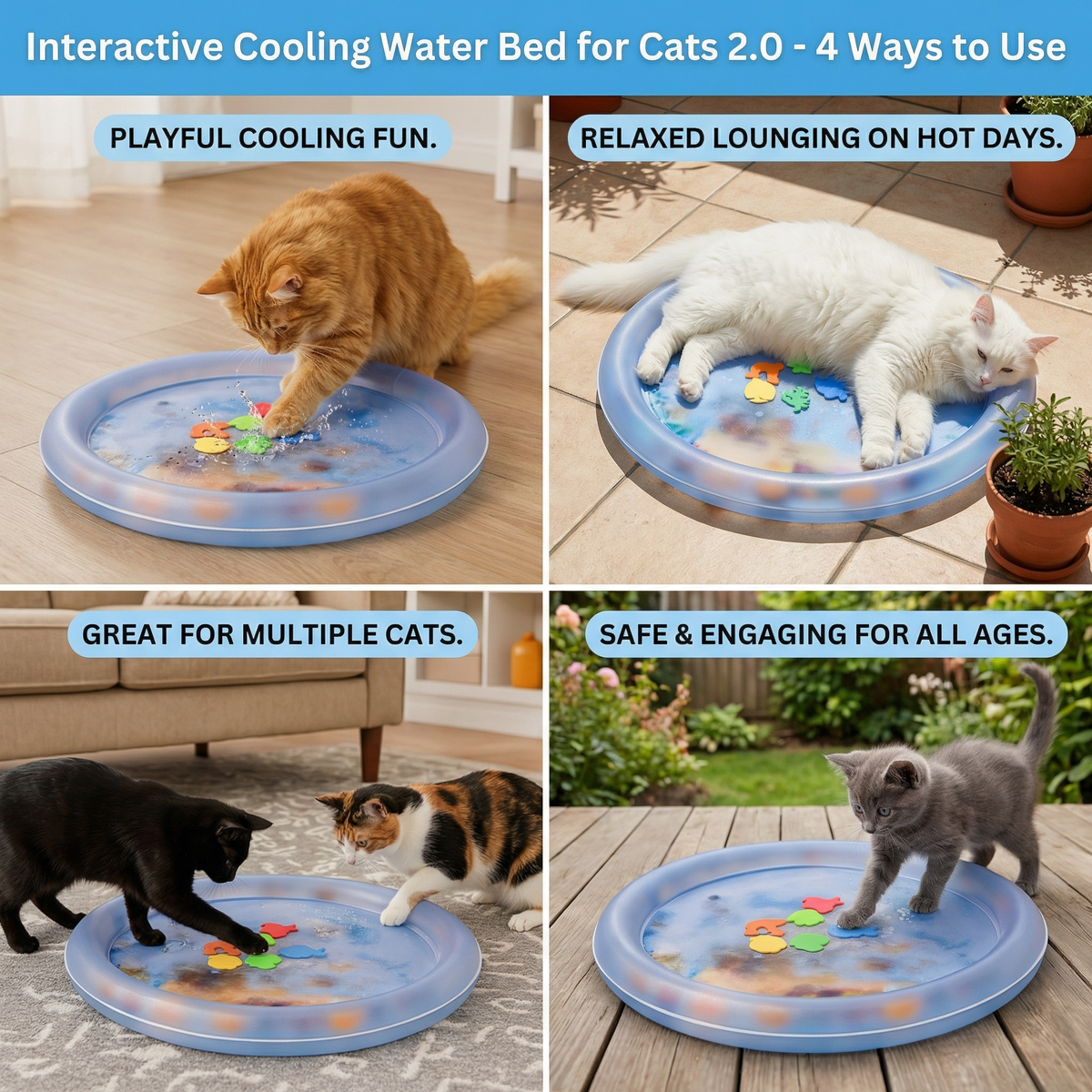 Cat Cooling Water Play Bed — Version 2.0