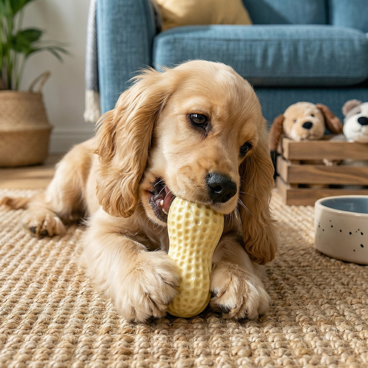 Peanut-Shaped Squeaky Dog Toy