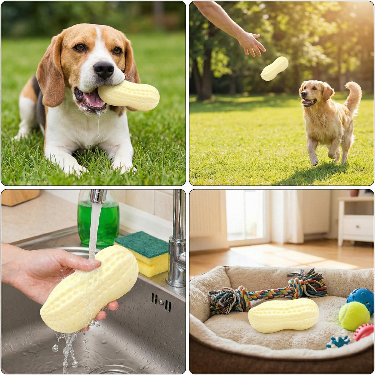 Peanut-Shaped Squeaky Dog Toy
