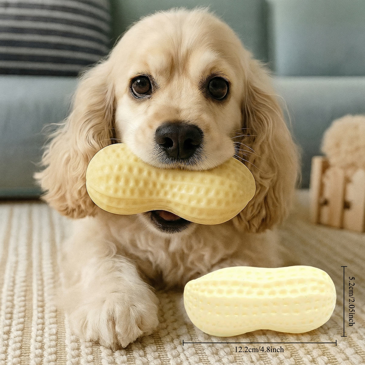 Peanut-Shaped Squeaky Dog Toy